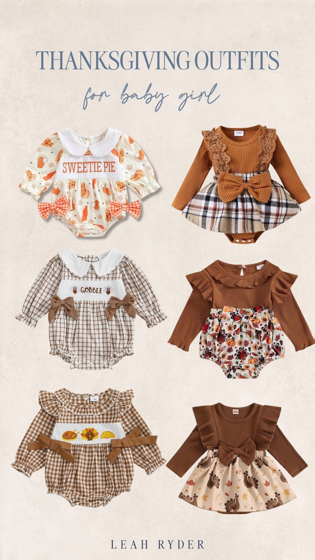 These baby girl Thanksgiving outfits include gingham rompers, pumpkin-print sets, fall florals, and sweet embroidered details. The long-sleeve baby rompers are comfortable, lightweight, and perfect for fall family photos. These Amazon baby Thanksgiving outfits make adorable options for holiday gatherings and daycare parties. If you need affordable baby girl fall outfits, every piece ships fast for Thanksgiving.


#LTKBaby #LTKHoliday #LTKKids