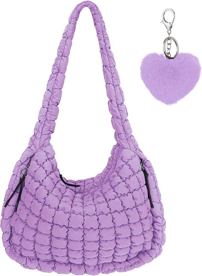 Large Quilted Tote Bag Crossbody Puffer Tote Bags for Women Quilted Hobo Bags Carryall Shoulder B... | Amazon (US)