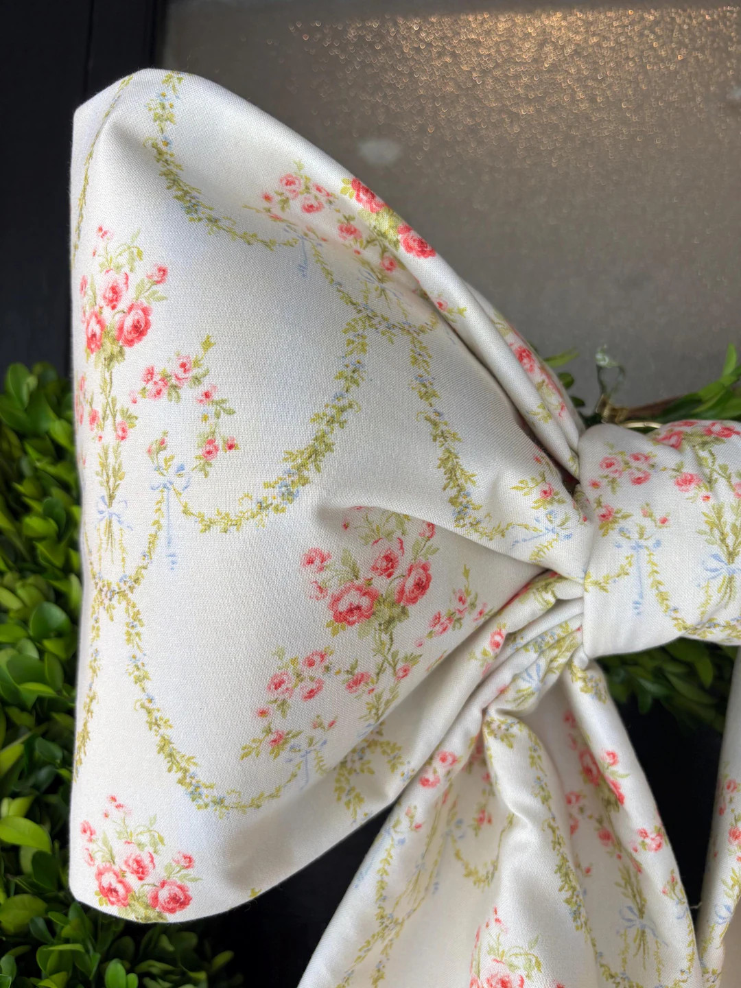 Large French Floral Fabric Bow - Etsy | Etsy (Global)