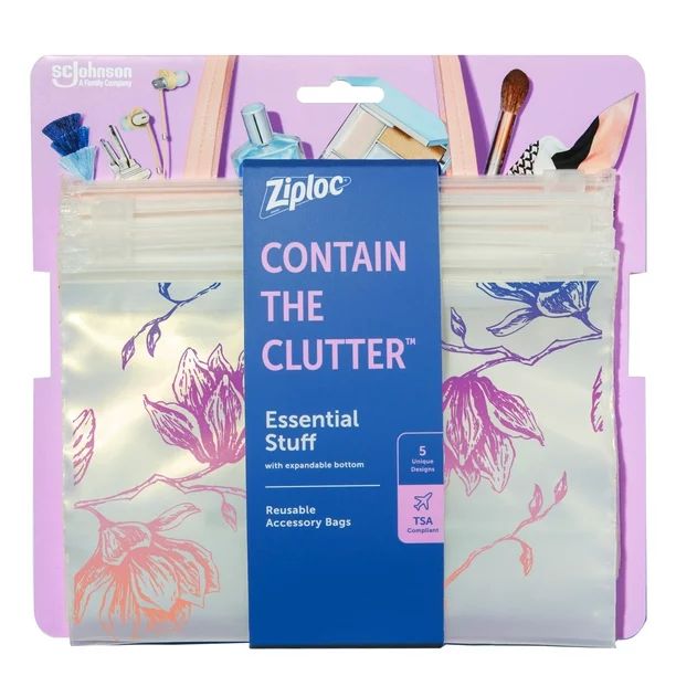 Ziploc Brand Charm Collection Essential Stuff Accessory Bags, 5 Bags | Walmart (US)