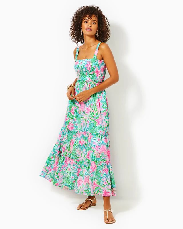 Hadly Smocked Cotton Maxi Dress | Lilly Pulitzer