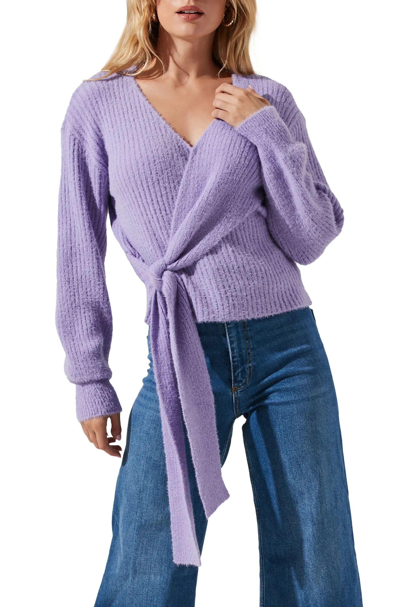 Ribbed Wrap Front Sweater | Nordstrom