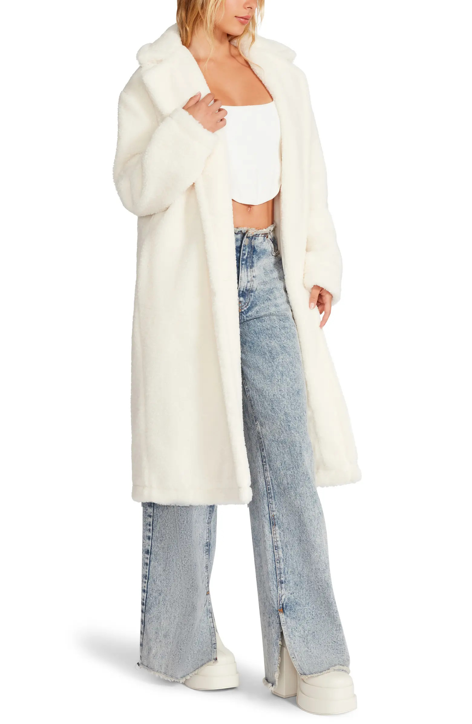 Steve Madden Saide Faux Fur Long Jacket | Nordstrom | Nordstrom