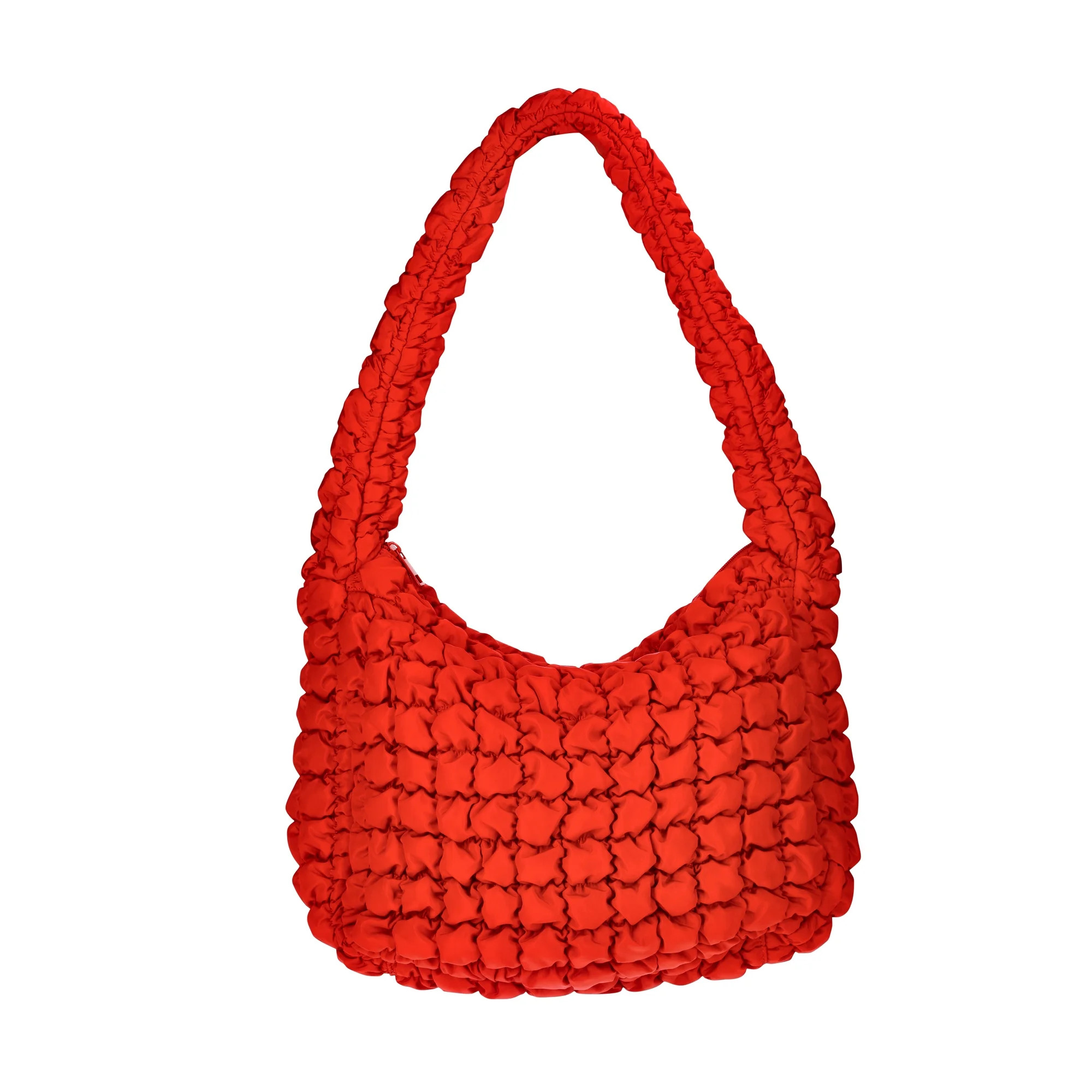 No Boundaries Women's Oversized Quilted Hobo Bag, Classic Red | Walmart (US)