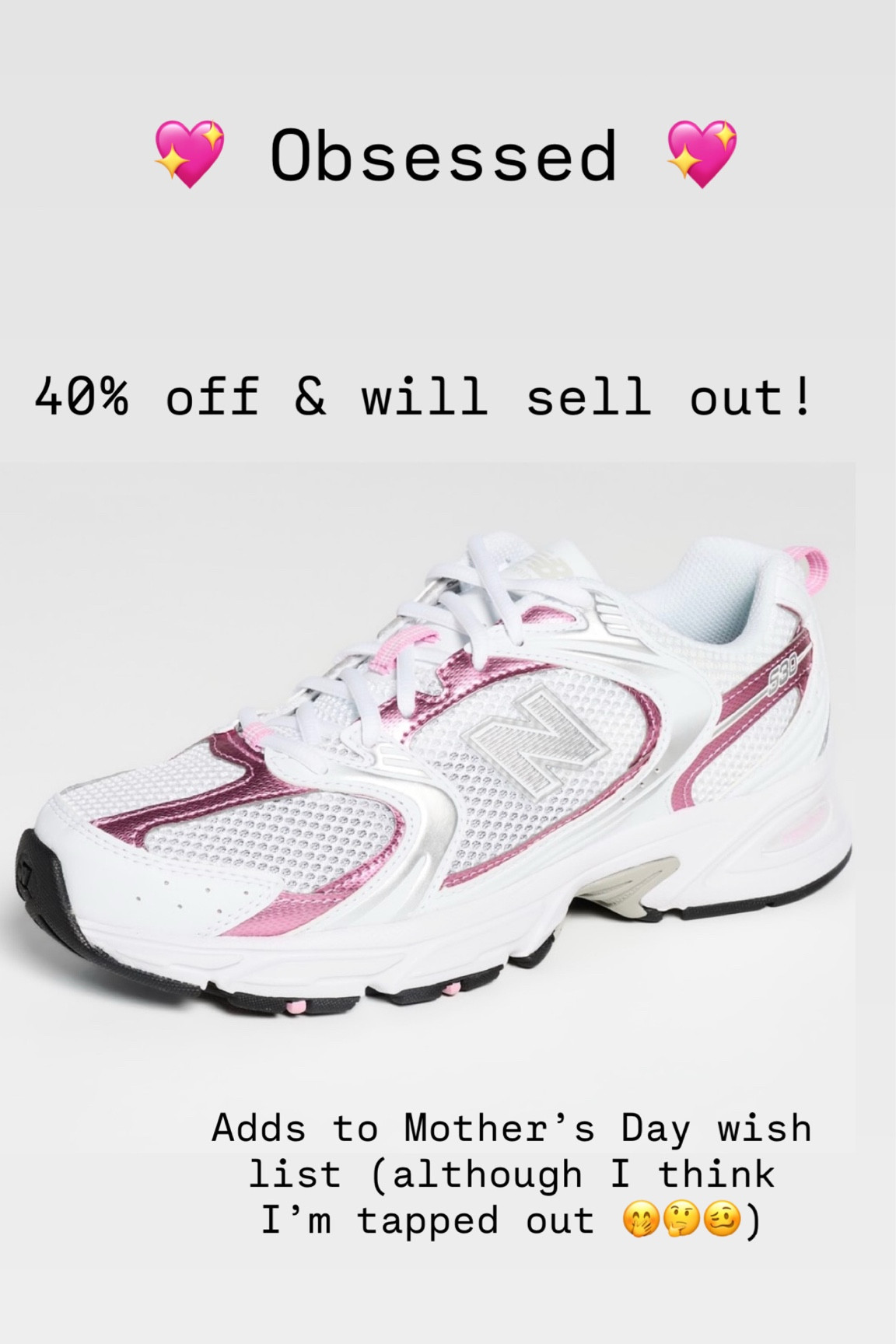 New balance on sale! 
Pink new balance sneakers 
Mother’s Day gift 
Gift for her 

#LTKSaleAlert #LTKMothersDay #LTKfitnessgoals