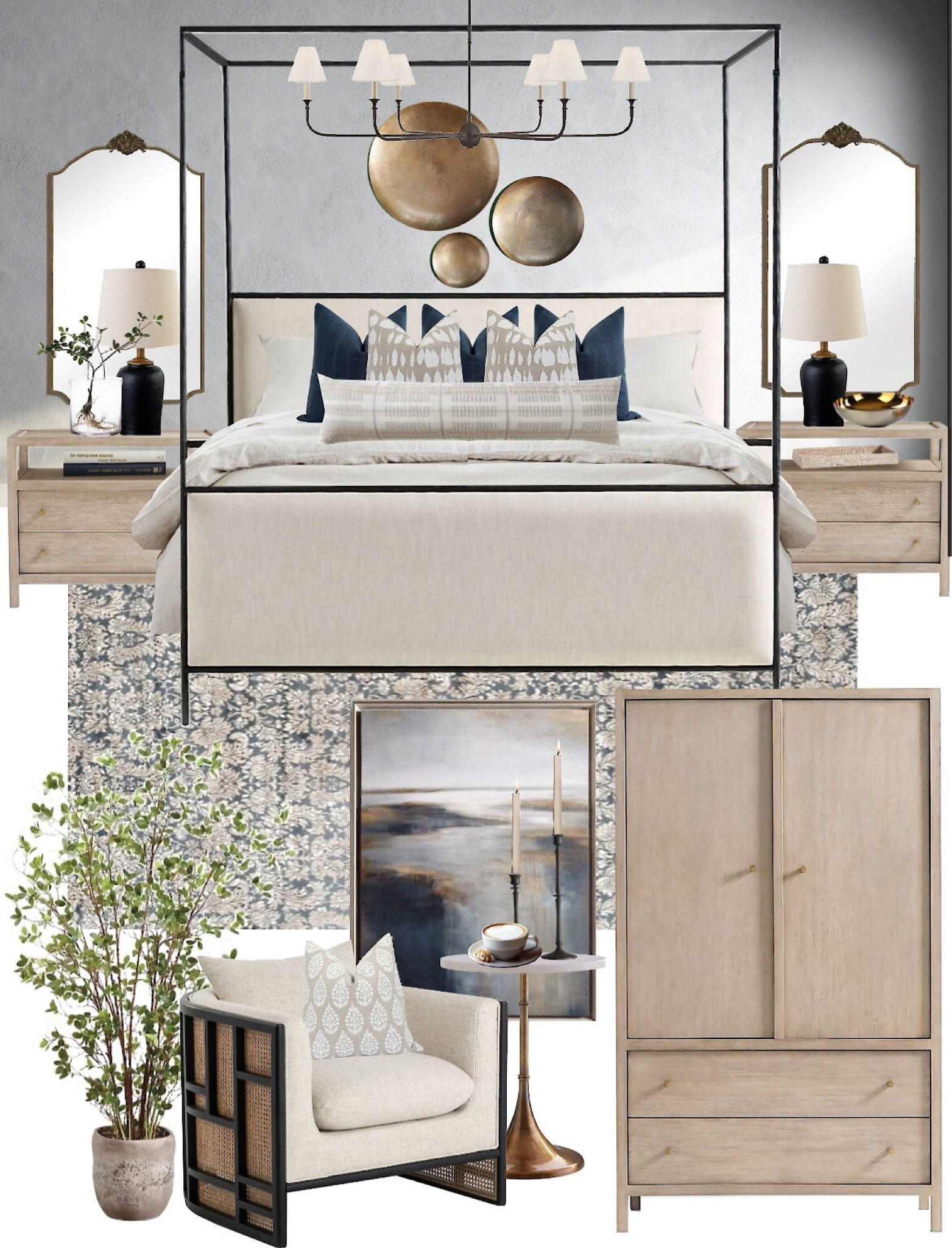 Shop the look! This beautiful relaxing bedroom has a classic canopy bed with clean lines, strong geometry and airy yet room defining silhouette. This inspired Japanese design chair has upholstered grid back that emphasizes comfort without sacrificing beauty! 

#bedroomdesign #canopybed #bedroom #bed #neutralbedroom #chair #comfybedroomideas #armoire

#LTKFind #LTKsalealert #LTKhome