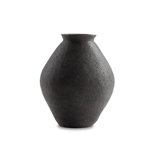 Signature Design by Ashley Hannela 12" Modern Distressed Polyresin Vase, Antique Brown | Amazon (US)