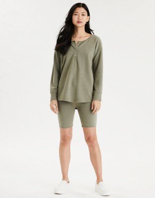 AE Long Sleeve Henley Top | American Eagle Outfitters (US & CA)