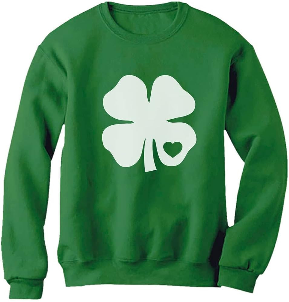 St Patricks Day Shamrock Clover Heart Irish Sweatshirts for Women Teen Girls | Amazon (US)