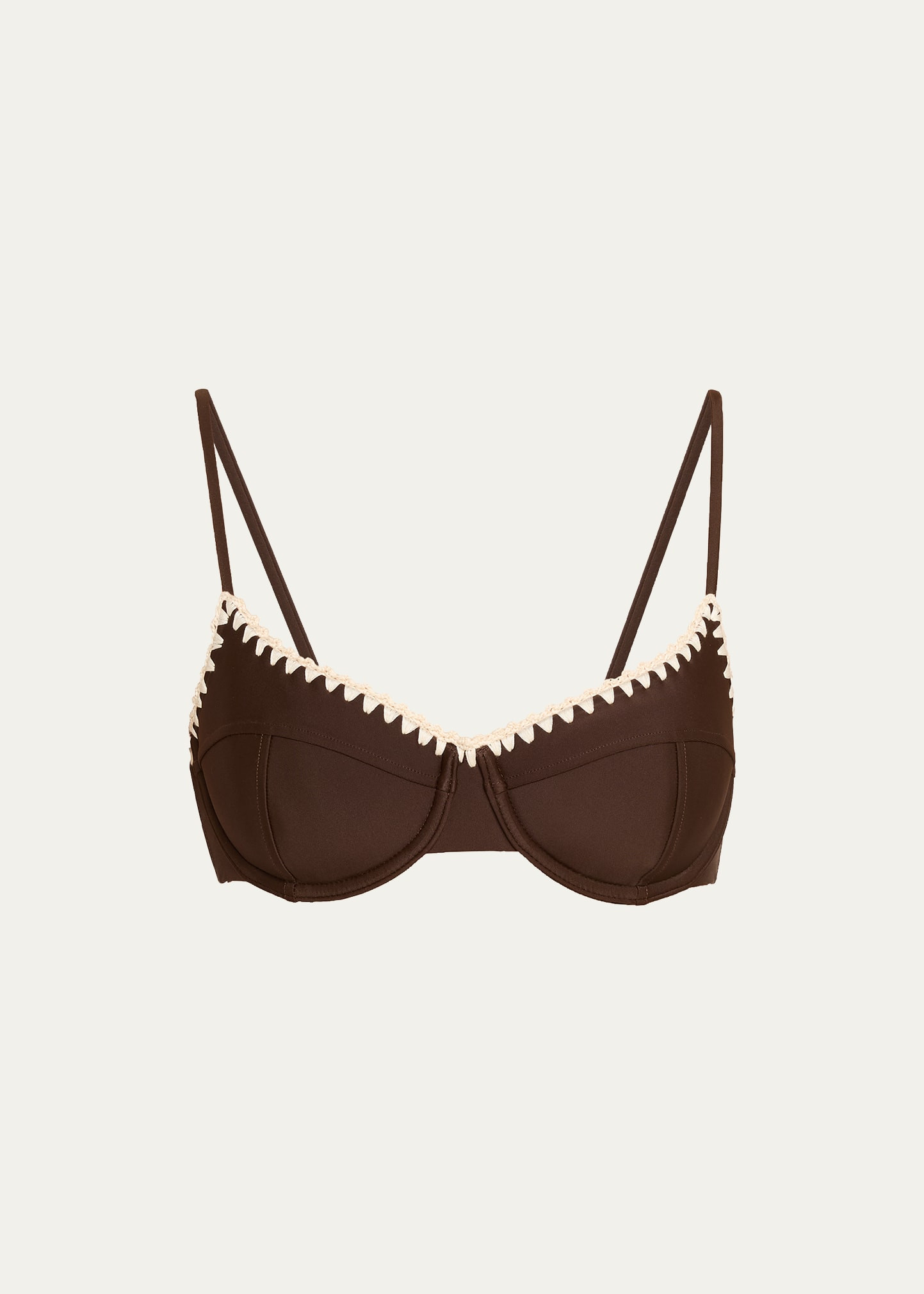 Ramy Brook Emmeline Crochet-Trim Bikini Top | Bergdorf Goodman