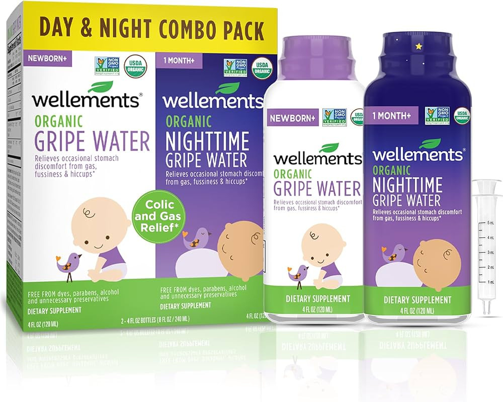 Wellements Organic Gripe Water for Babies Day & Night Combo Pack (4 Fl Oz) - Infant Gripe Water N... | Amazon (US)