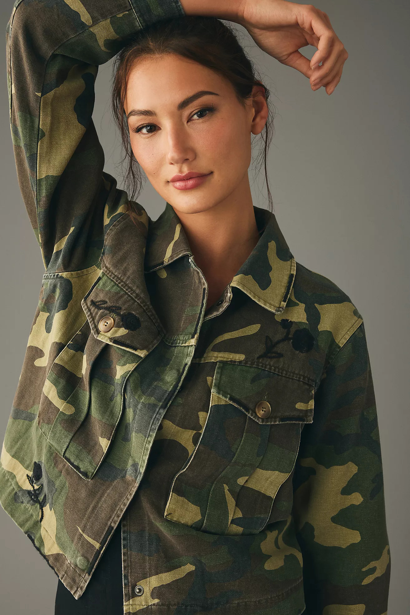 DOLAN Embroidered Camo Utility Jacket | Anthropologie (US)
