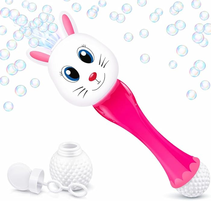 Easter Basket Stuffers for Toddler, Bunny Bubble Wand, Easter Basket Essentials, 14" Light Up Aut... | Amazon (US)