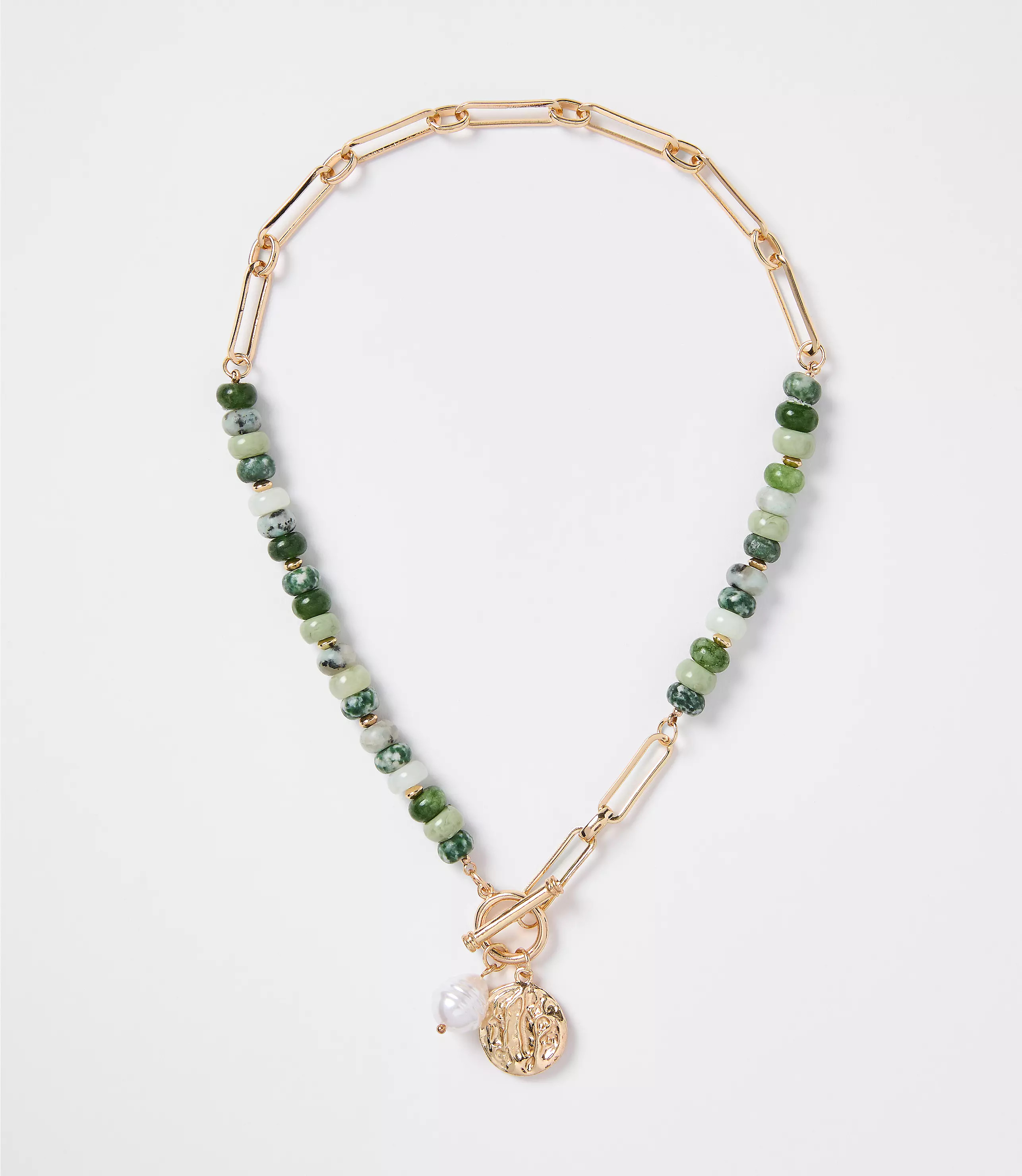 Pearlized Coin Statement Necklace | LOFT