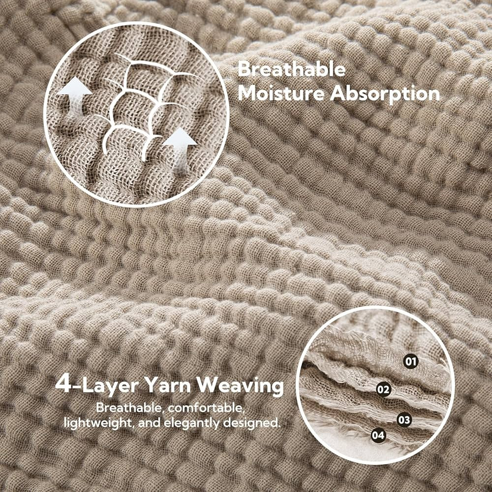 SOULFUL Muslin Throw Blanket with Tassels - Soft Cotton Throw Blanket for Couch or Bed, Lightweig... | Amazon (US)