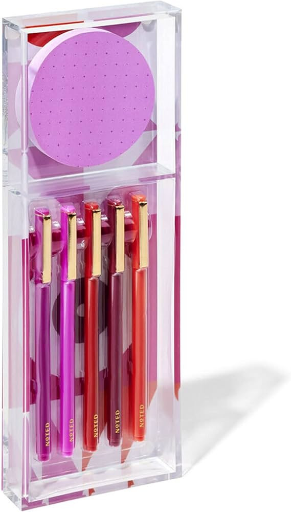 Noted by Post-it Printed Notes Gift Box, Warm Colors, Includes Acrylic Tray, 100 Round Sticky Not... | Amazon (US)