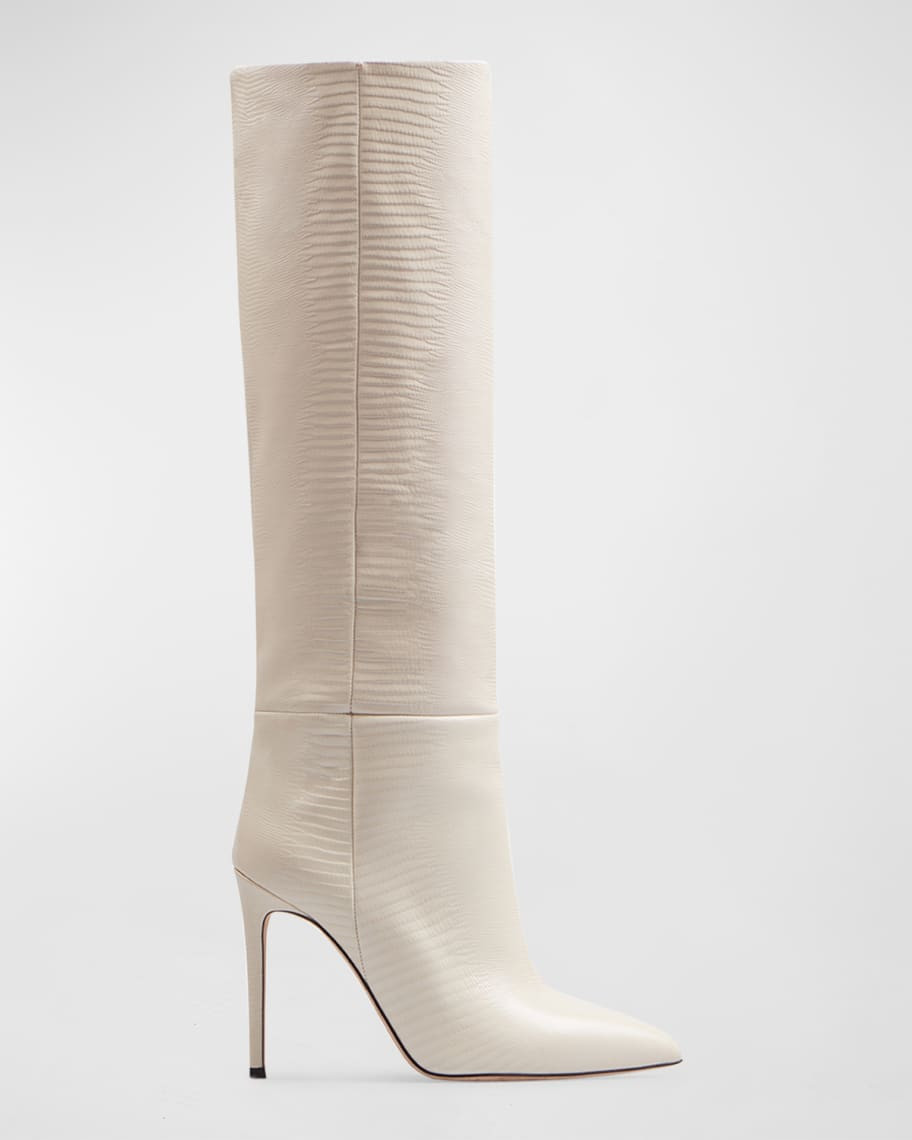 Croco Stiletto Knee Boots | Neiman Marcus
