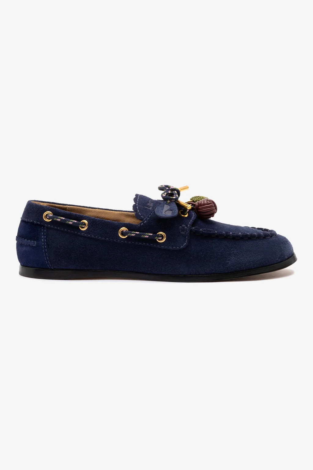Cyprus Boat Shoe In Navy Suede | Larroude