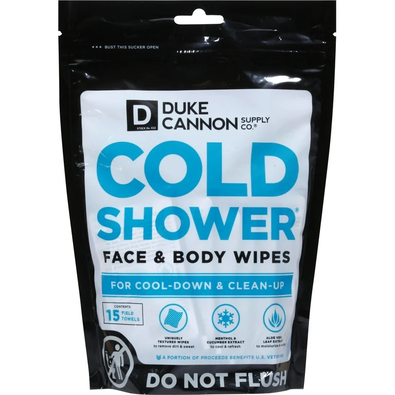 Duke Cannon Cold Shower Face And Body Wipes 15 ct | Walmart (US)