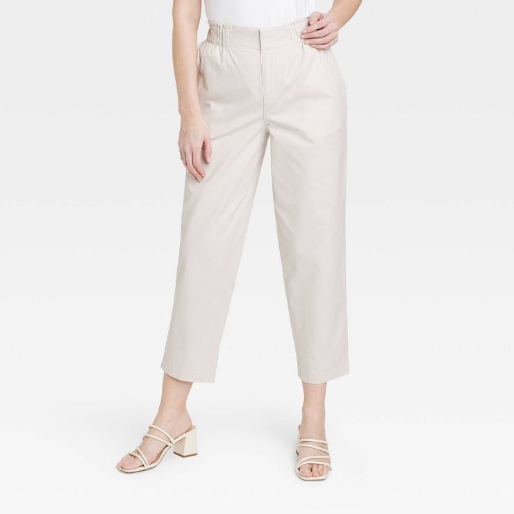 Women's High-Rise Tapered Ankle Chino Pants - A New Day™ Tan M | Target