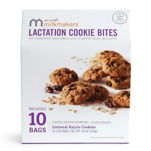 Munchkin® Milkmakers® Lactation Cookie Bites, Oatmeal Raisin, 10 Ct (Contains Fenugreek) | Amazon (US)