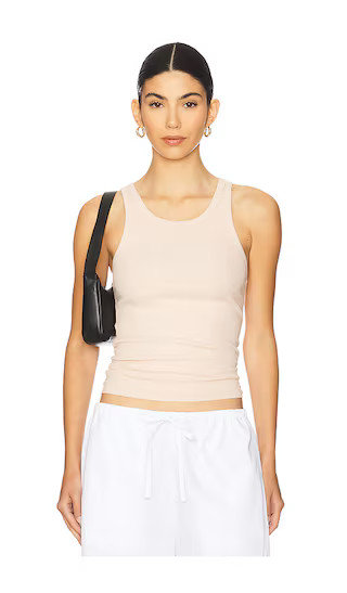High Neck Fitted Tank in Dusty Pink | Revolve Clothing (Global)