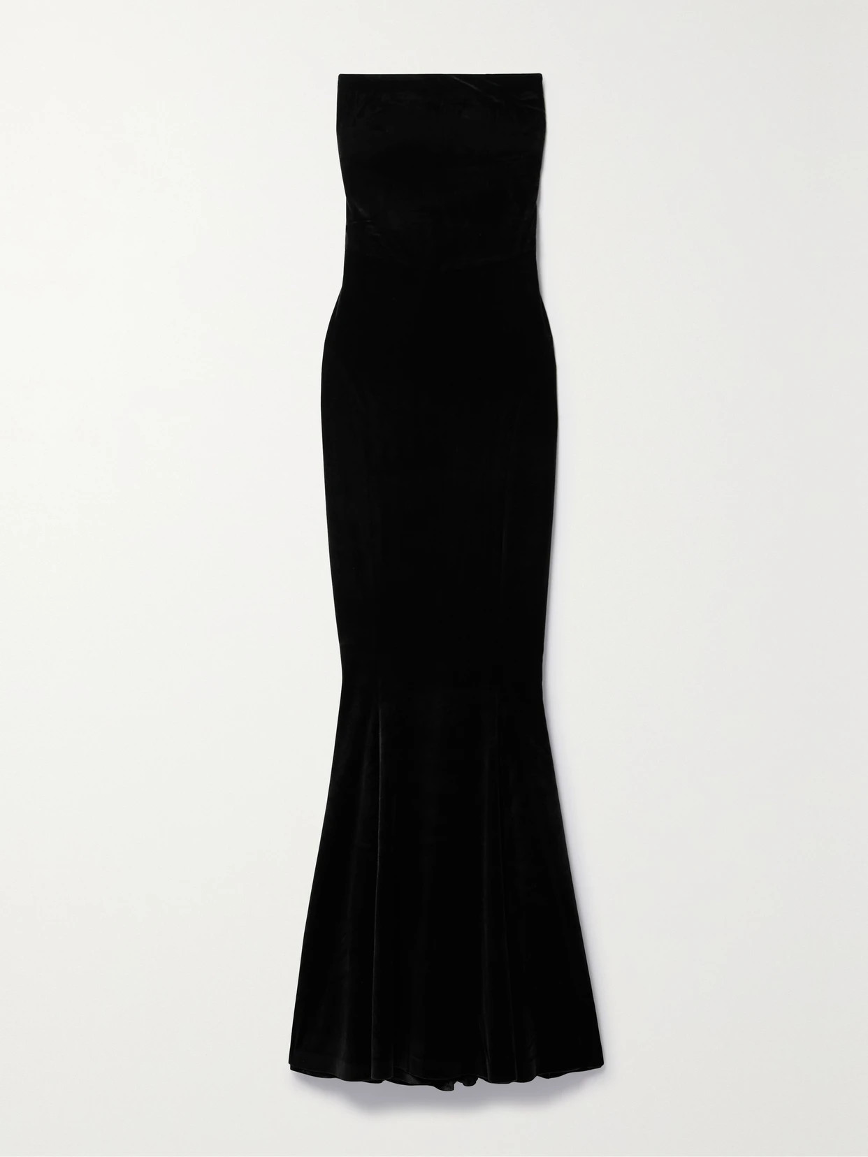 Norma Kamali - Strapless Velvet Maxi Dress - Black | NET-A-PORTER (US)