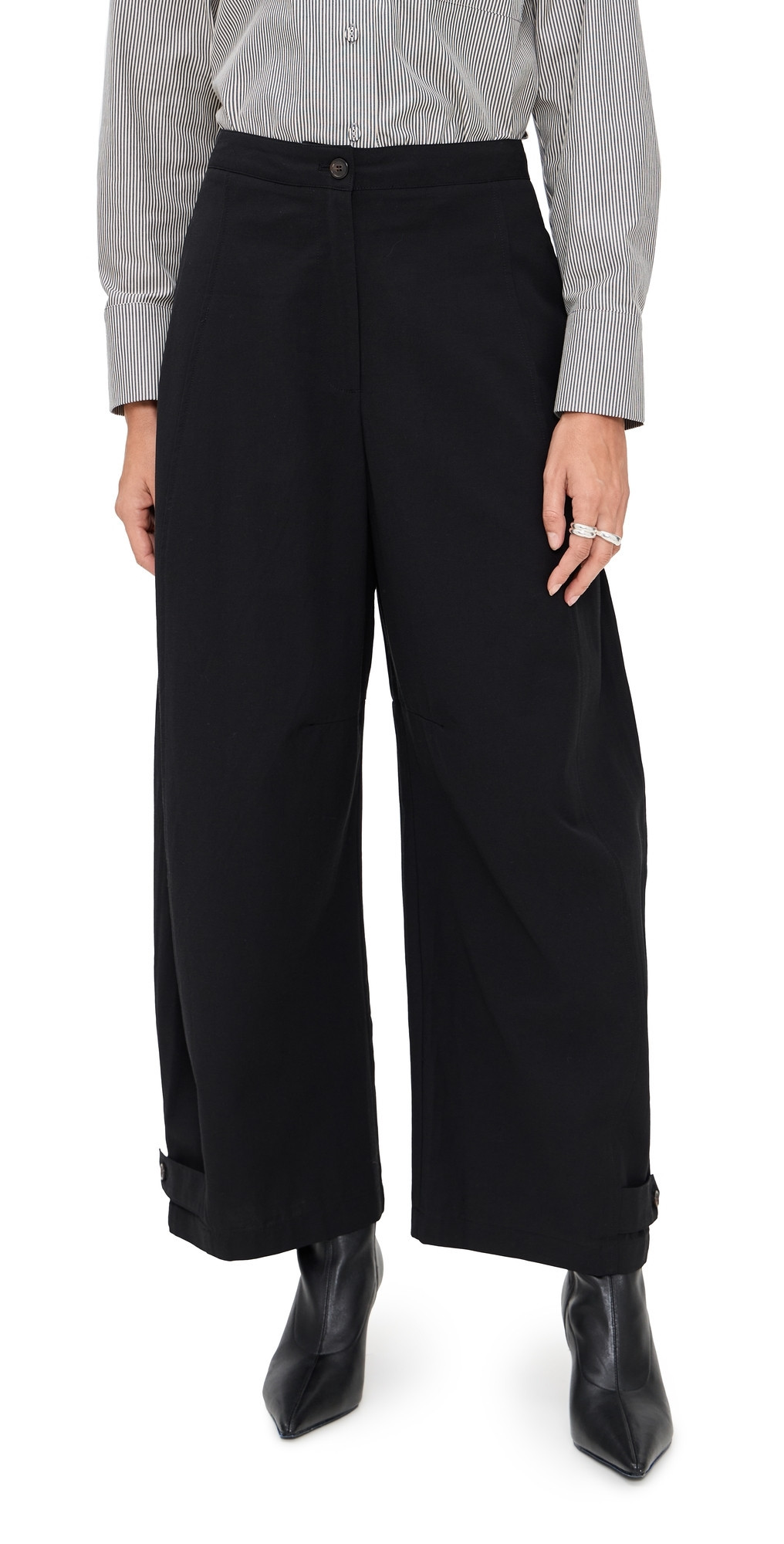 Pixie Market Button Cuff Pants Black S | Shopbop