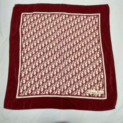 Christian Dior Silk Scarf Trotter Pattern Burgundy 67x64cm Used | eBay | eBay US