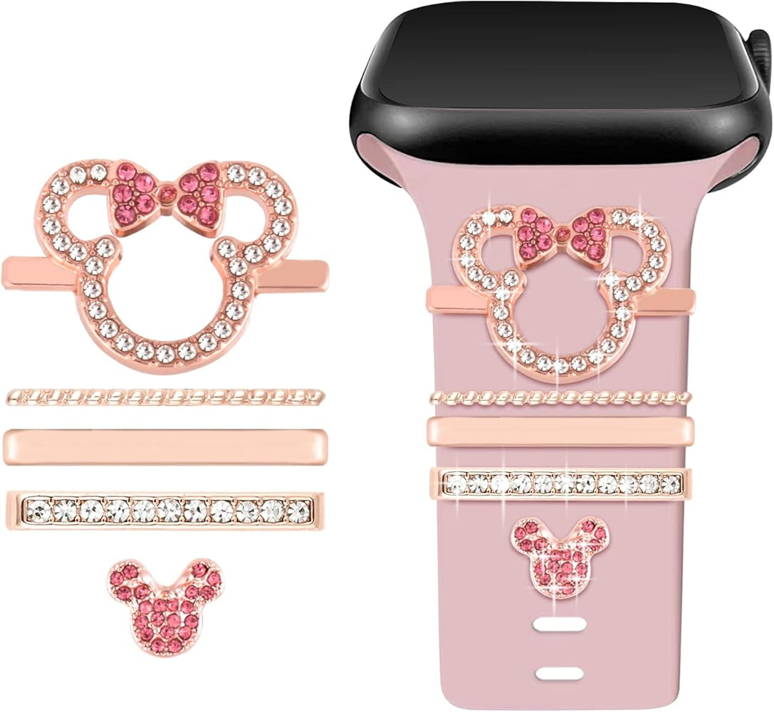 Watch Band Charms Set - Decorative Rings and Clasps with Shining Stones, Compatible with iWatch S... | Amazon (US)