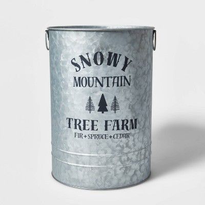 Snowy Mountain Tree Farm Galvanized Bucket - Wondershop&#8482; | Target