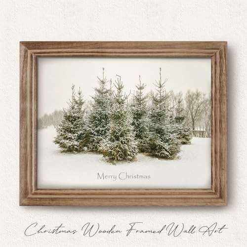 LITIVY Merry Christmas Decorations 8" x 10" Christmas Tree Framed Wall Art Standing Indoor Vintag... | Amazon (CA)