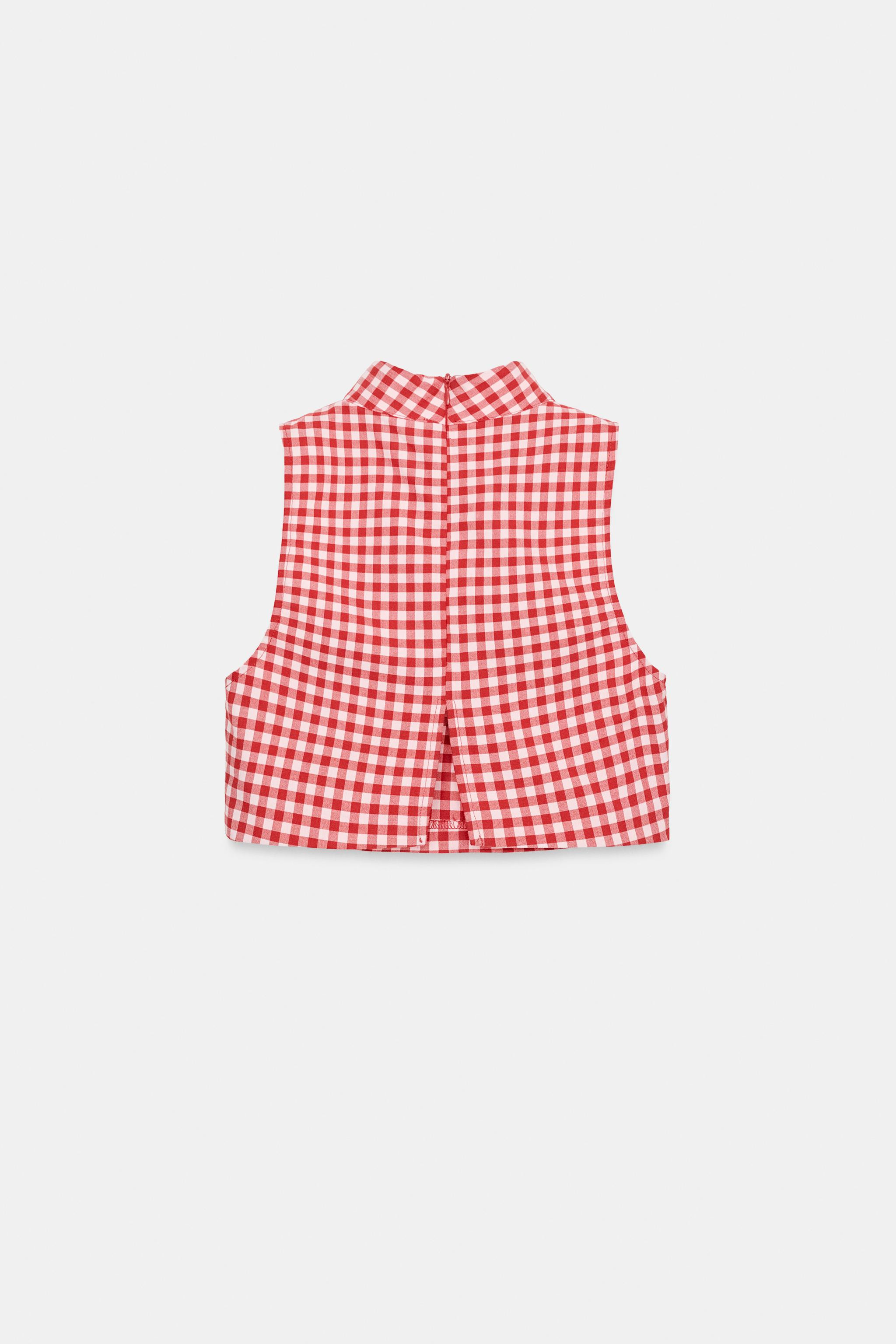 CROPPED GINGHAM TOP | Zara US