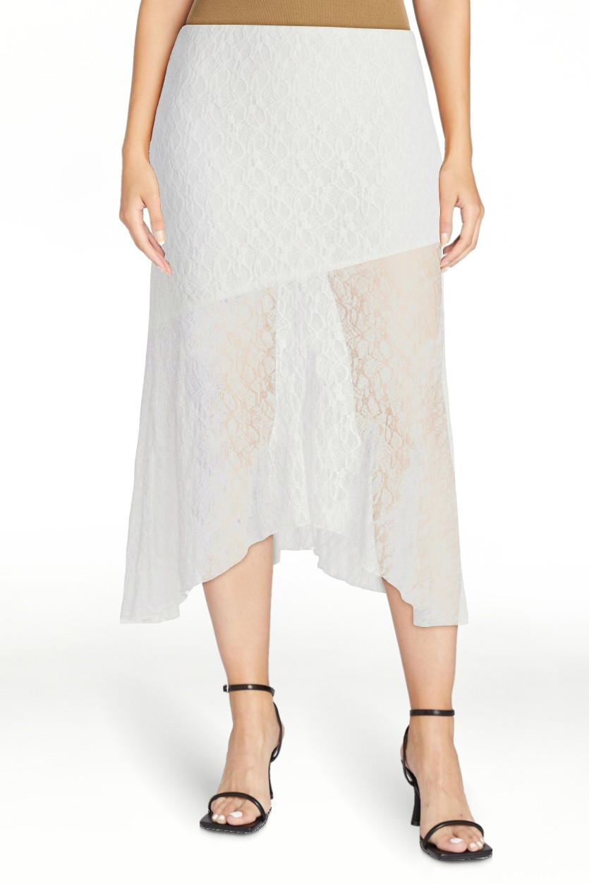 No Boundaries Asymmetrical Lace Midi Skirt, Women's XXS-XXL | Walmart (US)