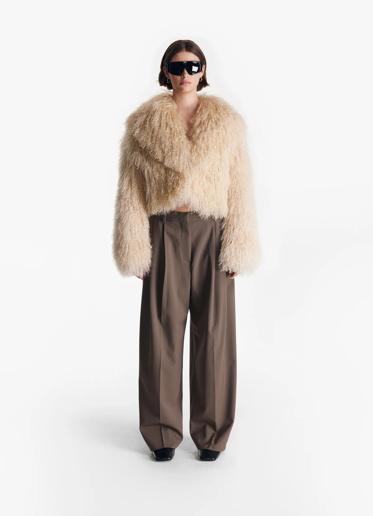 Blonde Mongolian Cropped Coat | DE SAVARY LONDON