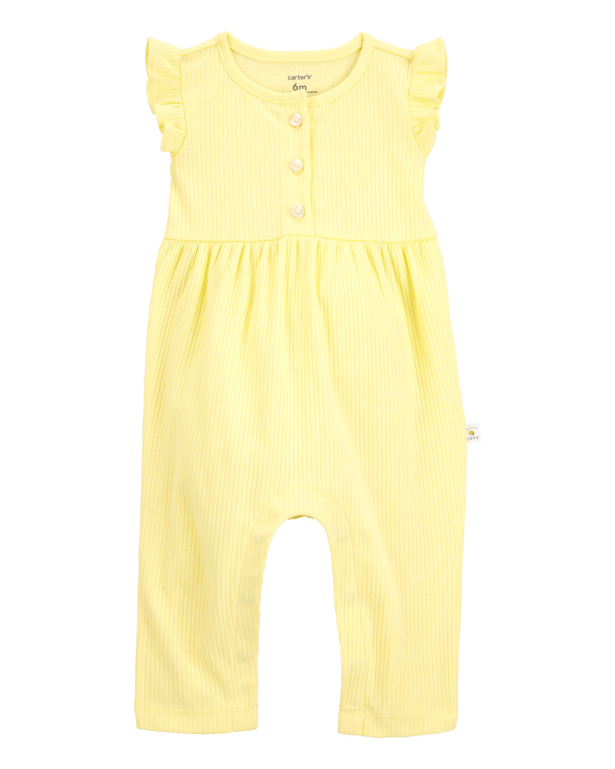 Baby Flutter Sleeves Jumpsuit - Yellow | Carter's Inc
