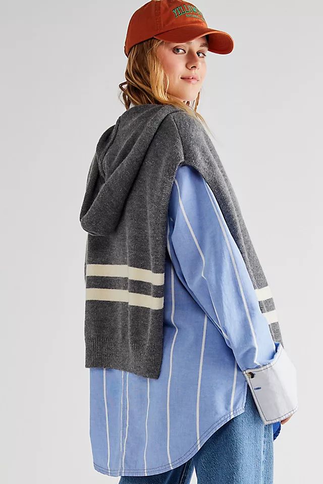 Prep Stripe Hooded Sweater Scarf | Free People (Global - UK&FR Excluded)