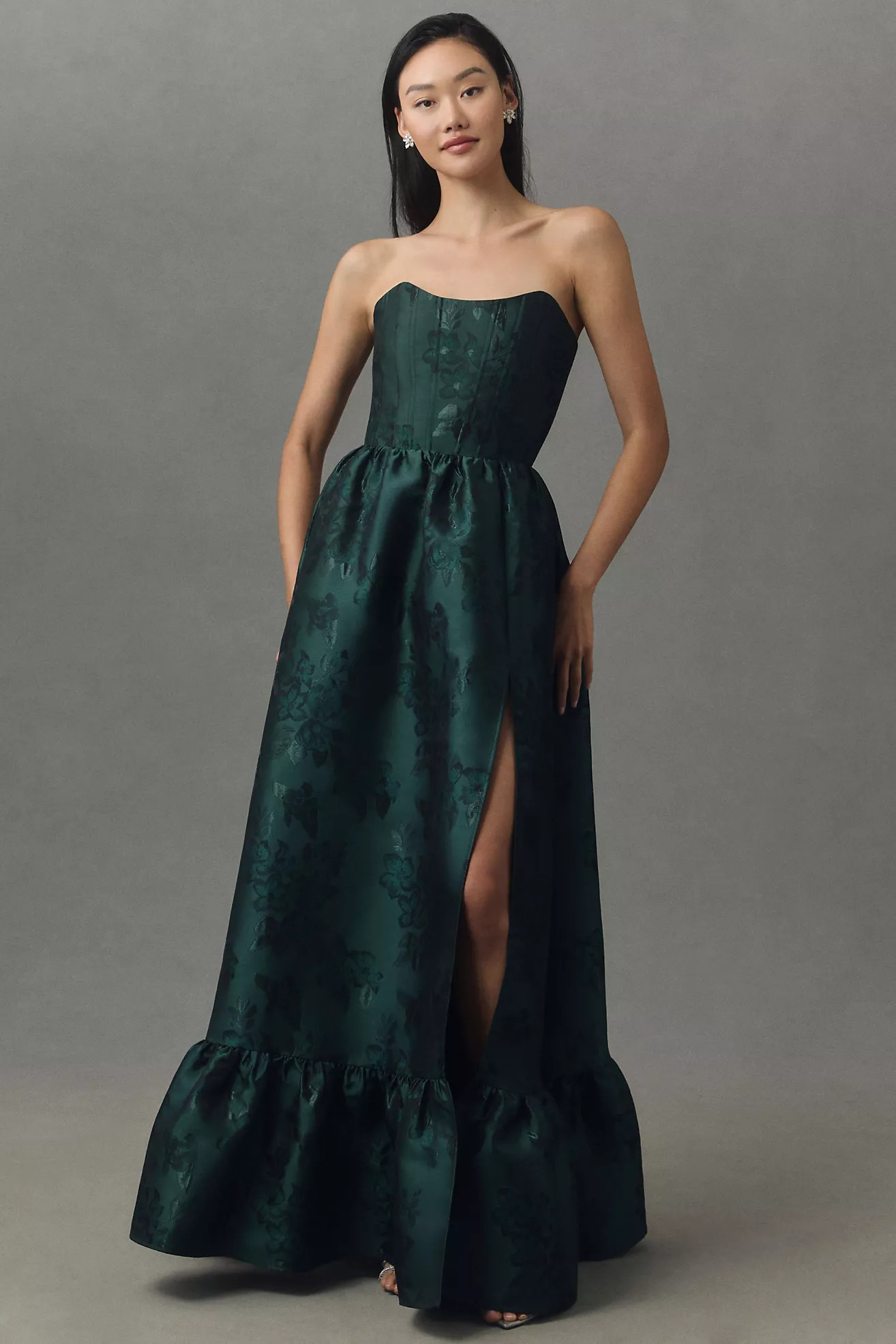 V. Chapman Charlotte Strapless Corset Side-Slit Dress | Anthropologie (US)