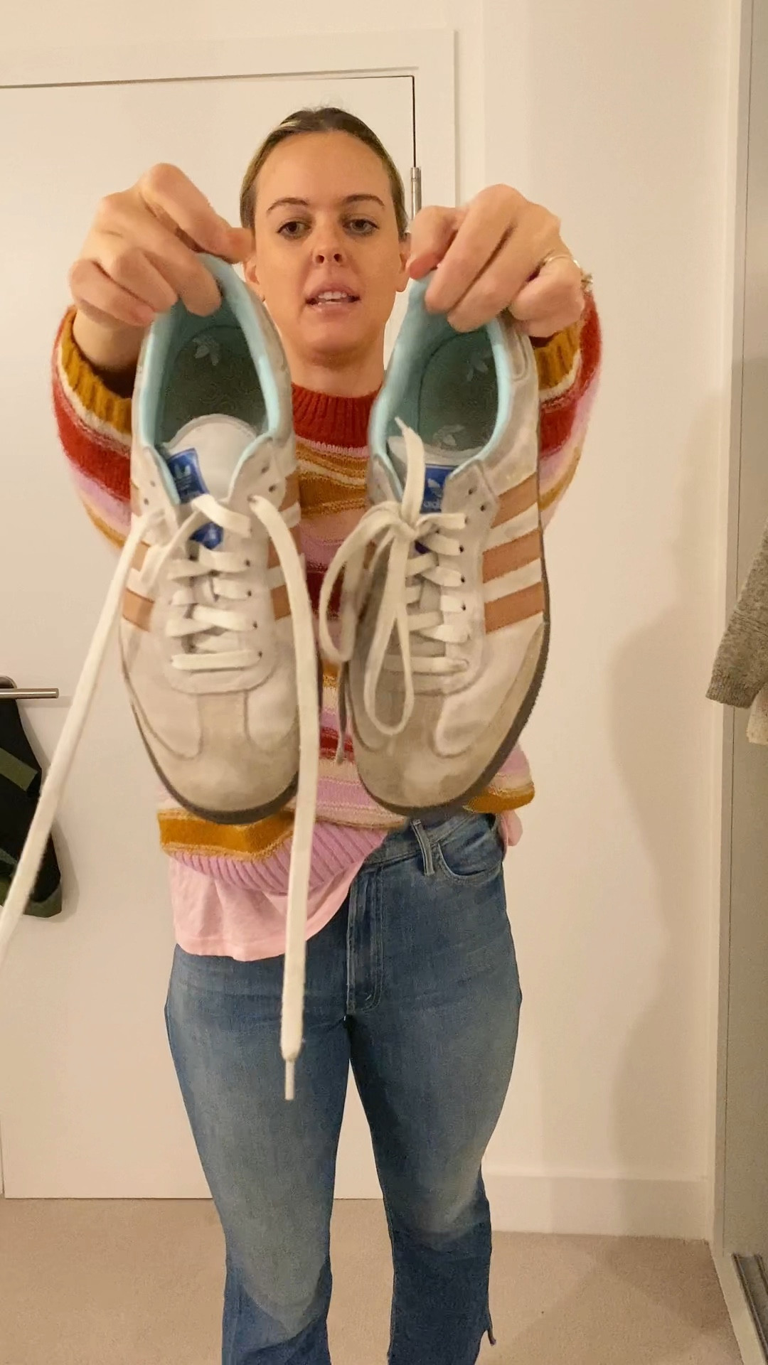 A little bit of a longer video but I am obsessed with this outfit! Some items are no longer available but I found similar! Wearing a size 26 in jeans, a medium in my sweater and 9.5 in my sambas all are TTS #ltkxadidas

#LTKstyletip #LTKVideo #LTKeurope