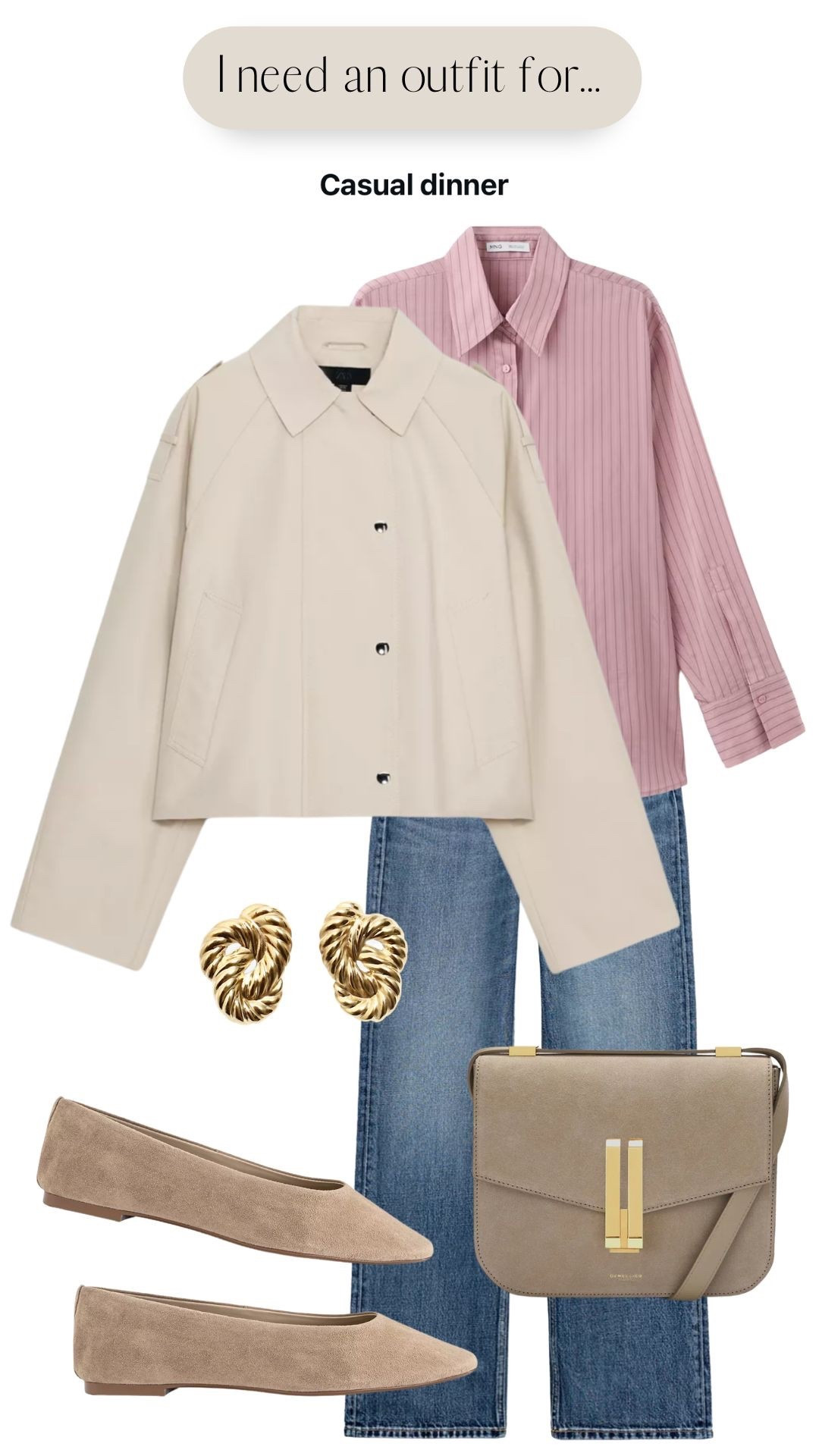 I need an outfit for: casual dinner 

#LTKspring #LTKstyletip #LTKbag