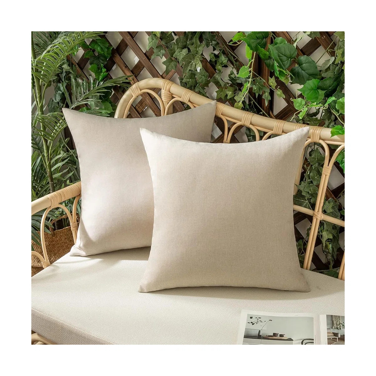 Set of 2 colorful Indoor/Outdoor Throw Pillows Lumbar support FULL set with inserts 18"x18" (Set ... | Wayfair North America