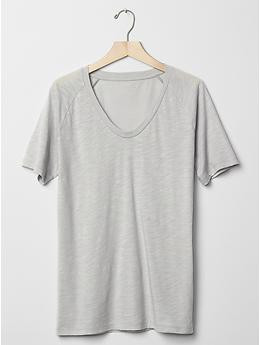 Relaxed U-neck slub tee | Gap US