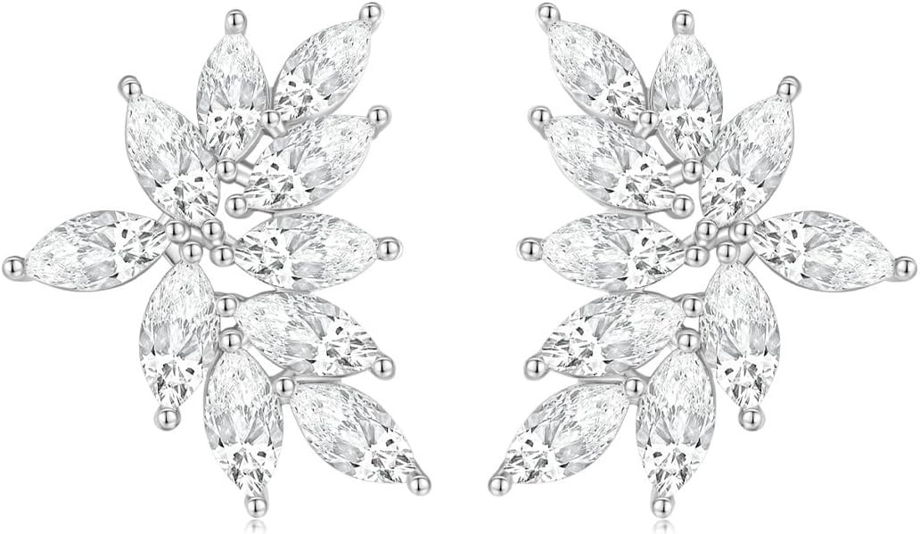 EAMTI Marquise Bridal Wedding Earrings for Women Cubic Zirconia Dangle Crystal Bridal Wedding Ear... | Amazon (US)
