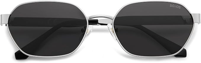 SOJOS Trendy Polarized Hexagon Sunglasses for Women Men, UV400 Retro Rectangle Shades SJ1238 | Amazon (US)