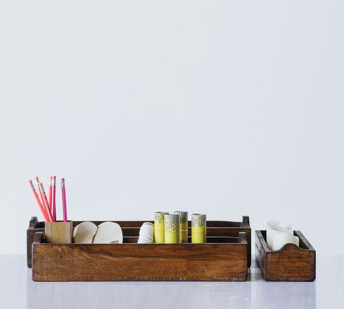 Found Reclaimed Wood Boxes - Set of 3 | Pottery Barn (US)