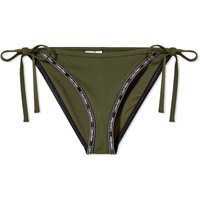 Calvin Klein Women's CK Swim Tie Side Bikini Bottom in Crocodile Green, Size Medium | END. Clothing | End Clothing (US & RoW)