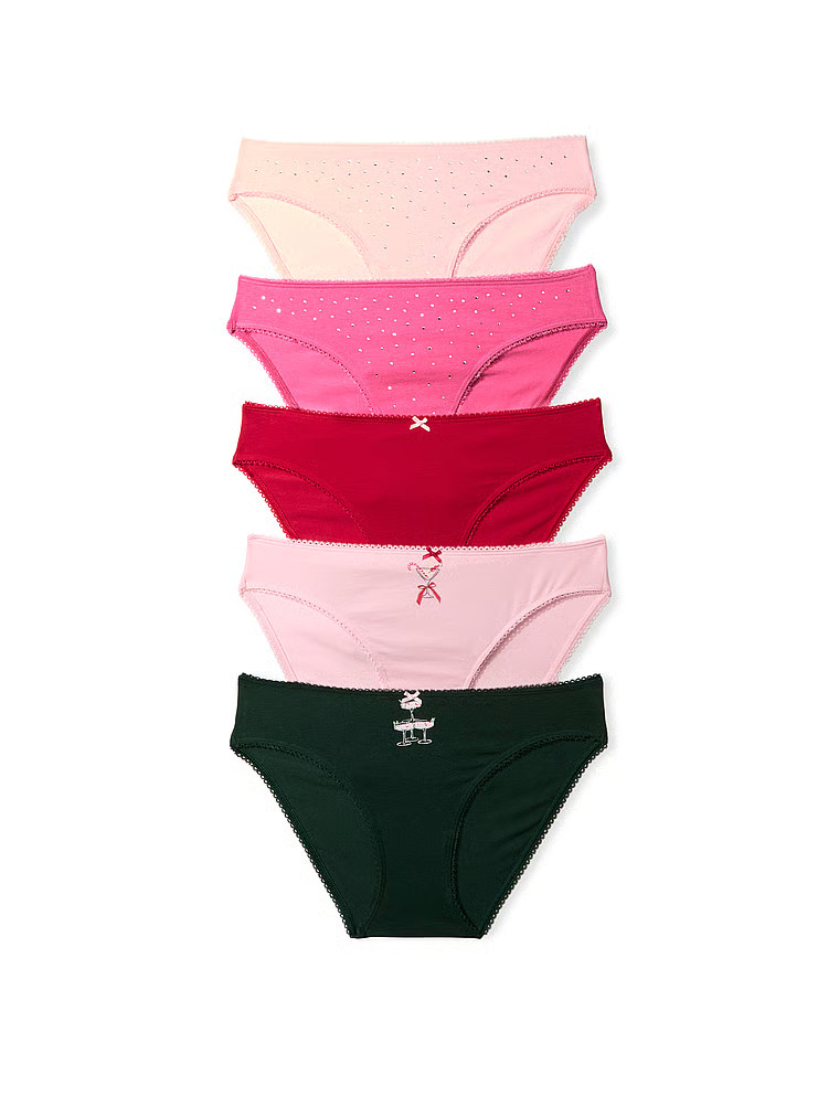 Buy 5-Pack Stretch Cotton Bikini Panties, Multi - Order PACKAGED-PANTY online - Victoria's Secret... | Victoria's Secret (US / CA )