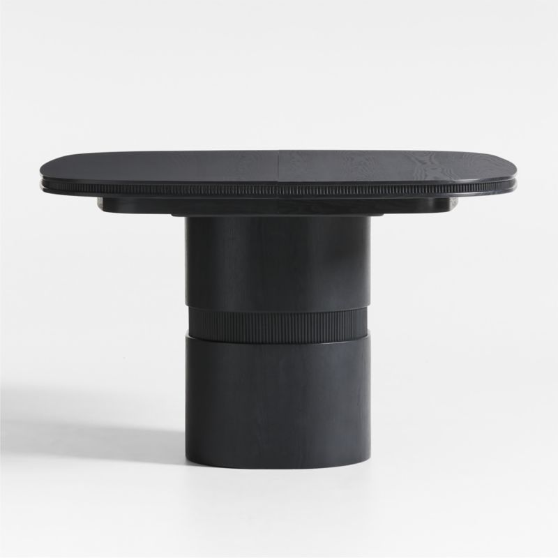 Roseau 48"-70" Charcoal Black Wood Extendable Dining Table | Crate & Barrel | Crate & Barrel