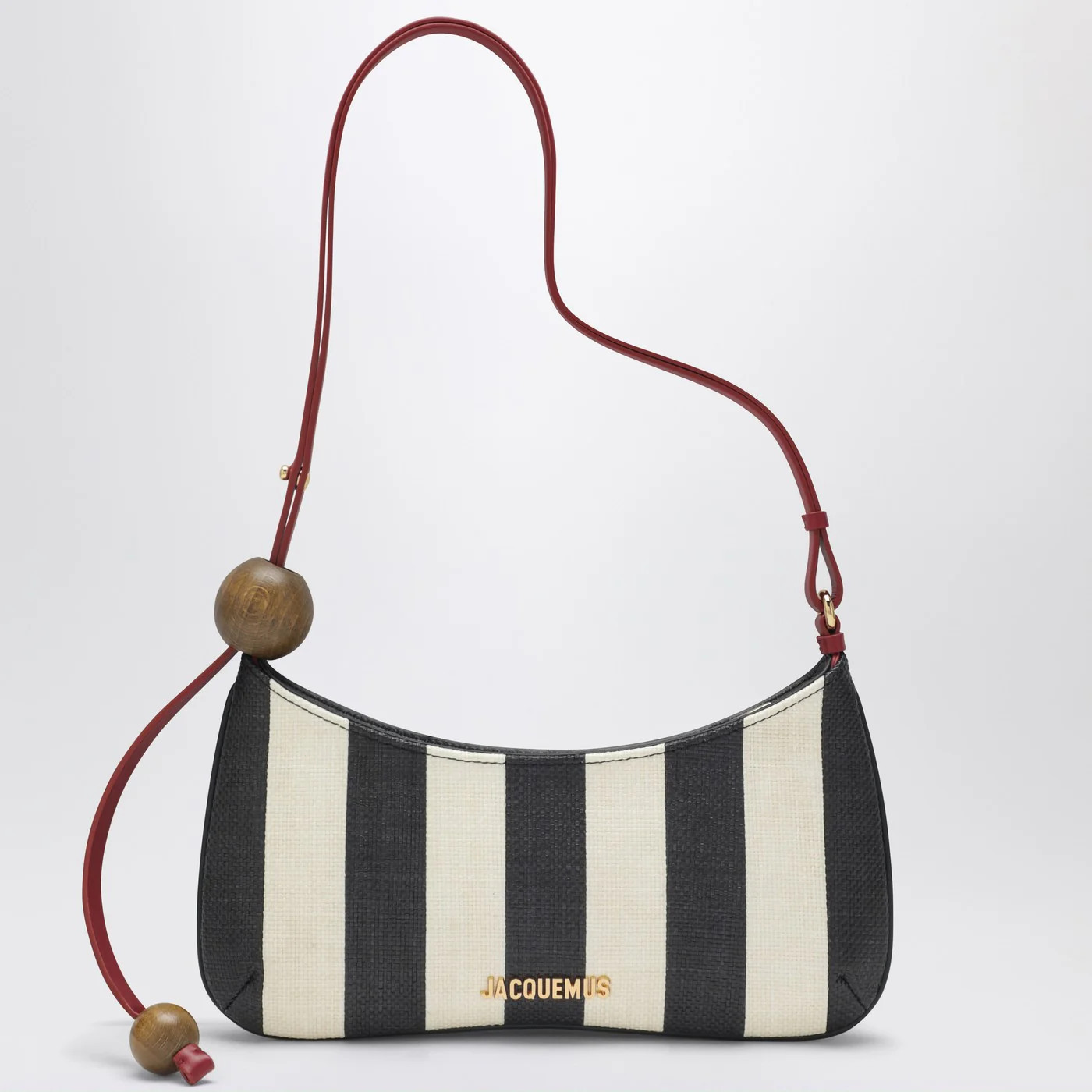 Le Bisou Perle striped black/ivory bag | The Double F