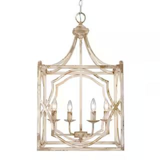 Golden Lighting Laurent Collection 4-Light Antique Ivory Pendant-0885-4P AI - The Home Depot | The Home Depot